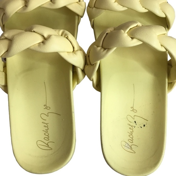 Rachel Zoe braided double strap bright yellow slides - Picture 6 of 9